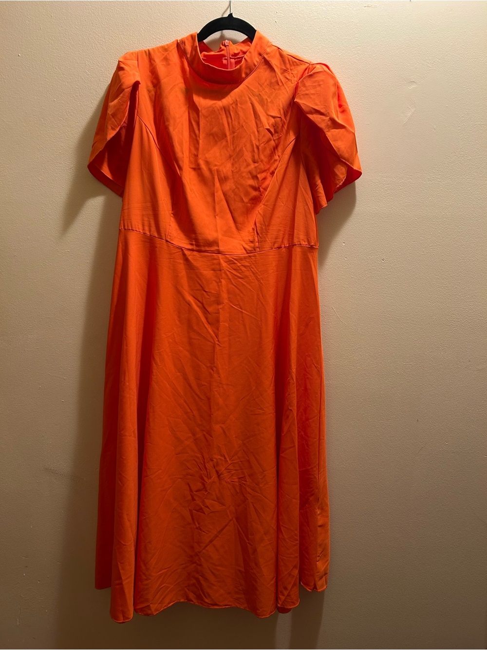 SHEIN Orange Short Sleeve Midi Dress